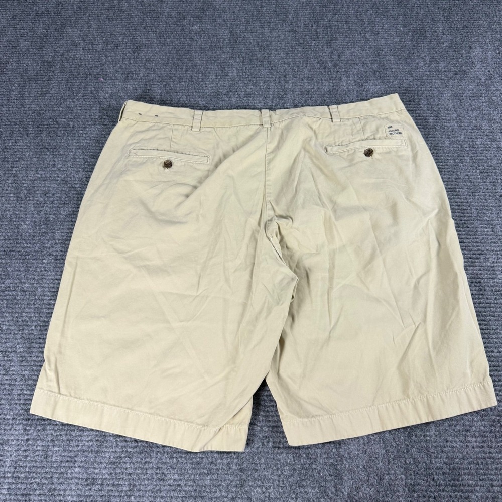 Brooks Brothers Mens Bermuda Shorts 42 Tan Khaki Cotton Twill Flat Front Chino - Picture 2 of 12